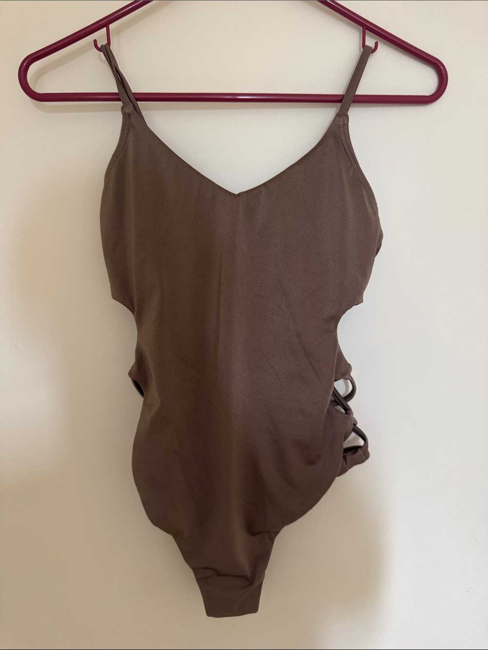 Billabong Brown One-Piece Swimsuit with Side Loop Cutouts